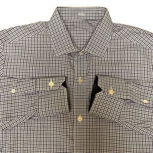 J. Hilburn Tessitura Monti Medium Slim Fit Long Sleeve‎ Blue Plaid Button Up